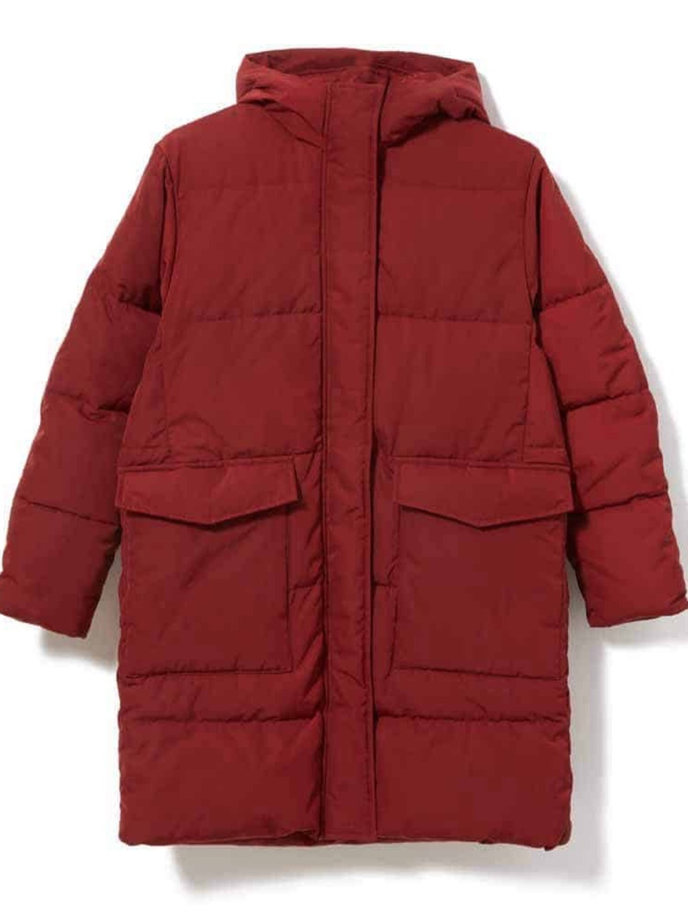 Everlane The Renew Long Puffer Coat Sz Large Cayenne Red
